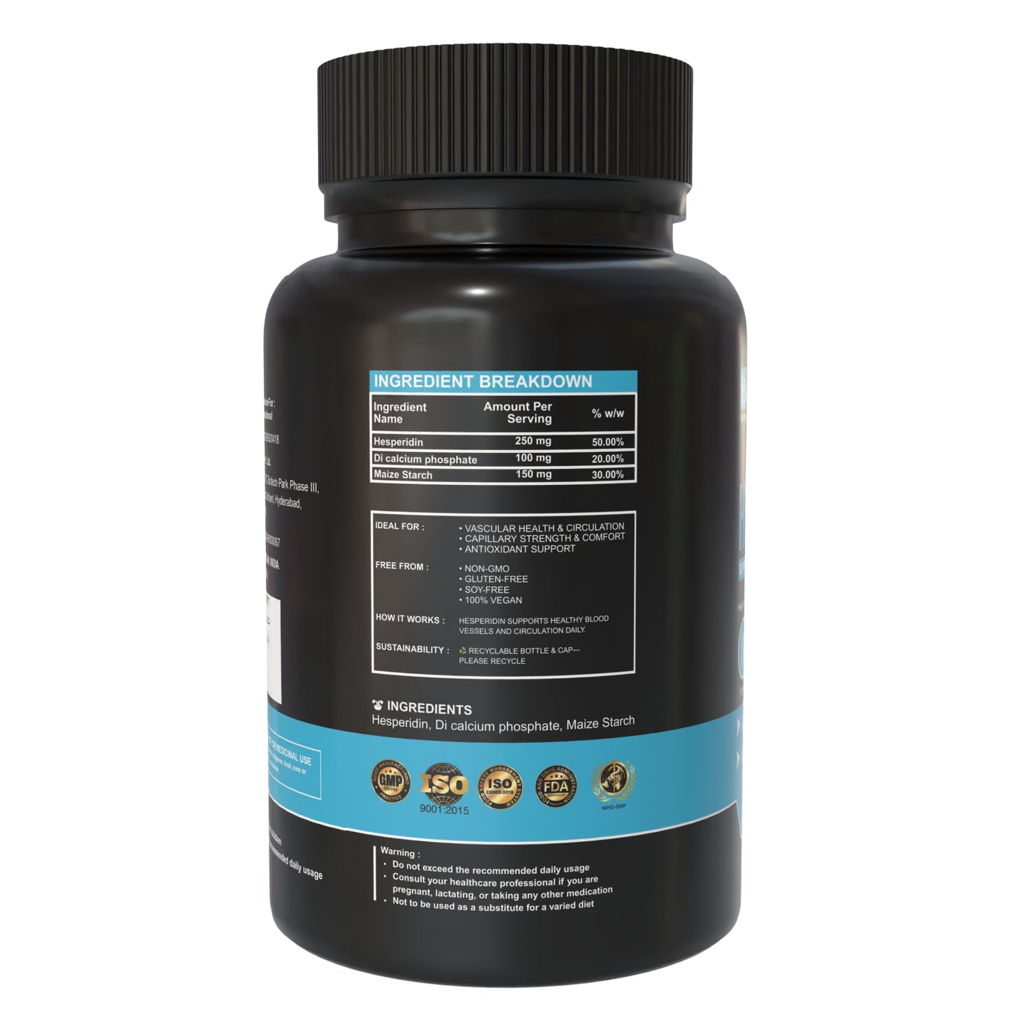Hesperidin Capsules 500 mg – Circulation & Heart Health Support