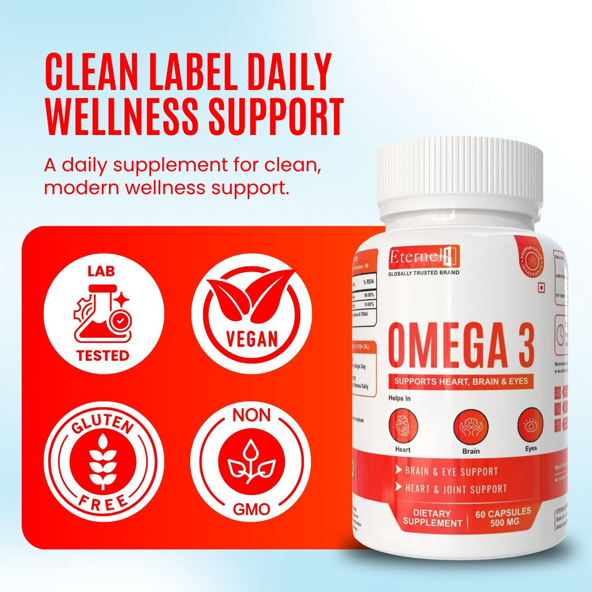 Omega-3 Fish Oil Capsules 500 mg – Heart & Brain Support