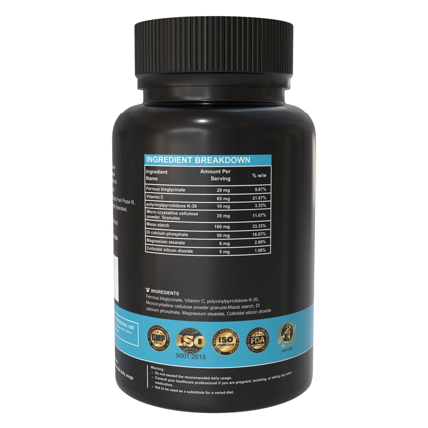 Iron Bisglycinate (Female) 300 mg – Women’s Iron Support