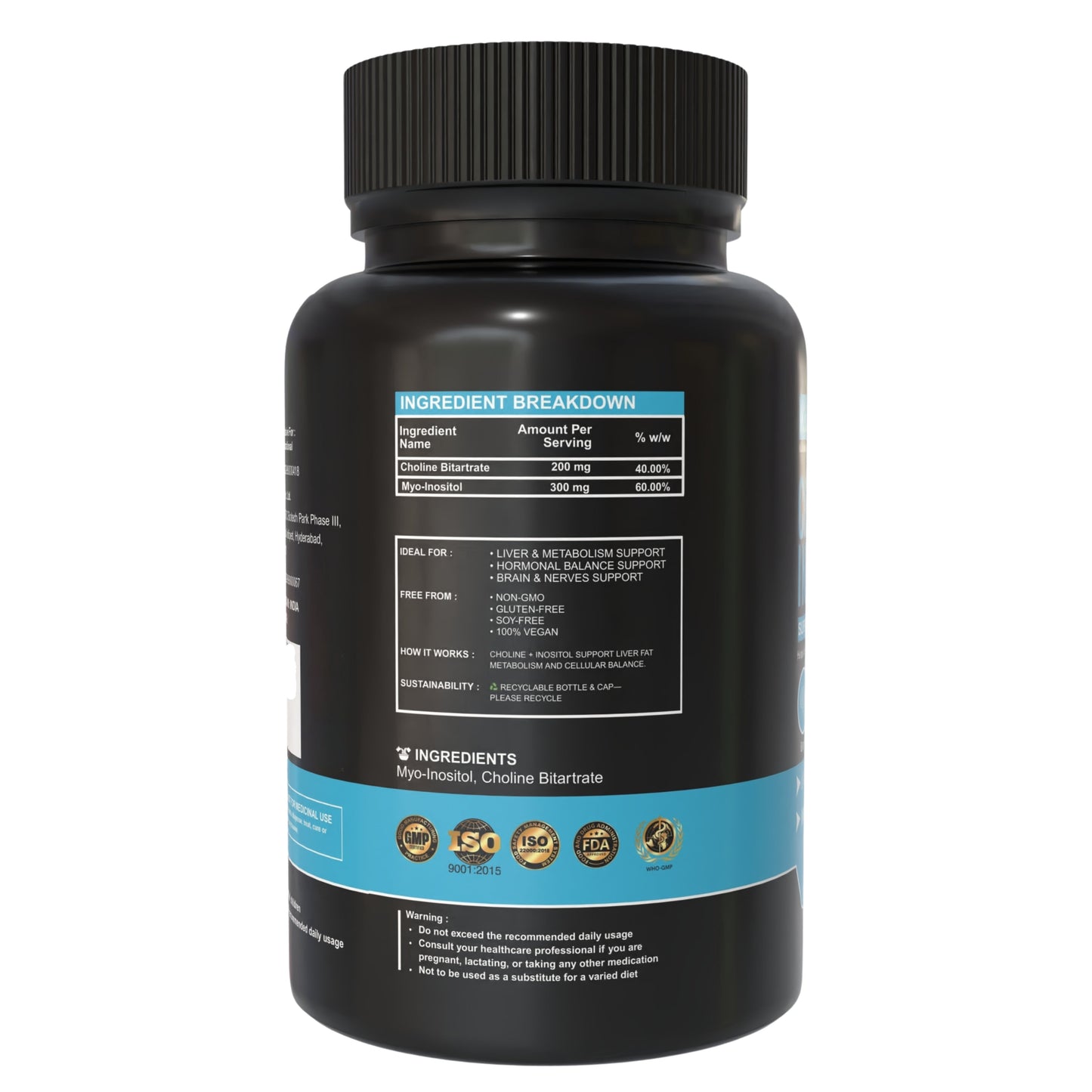 Choline and Inositol - 500mg Capsules