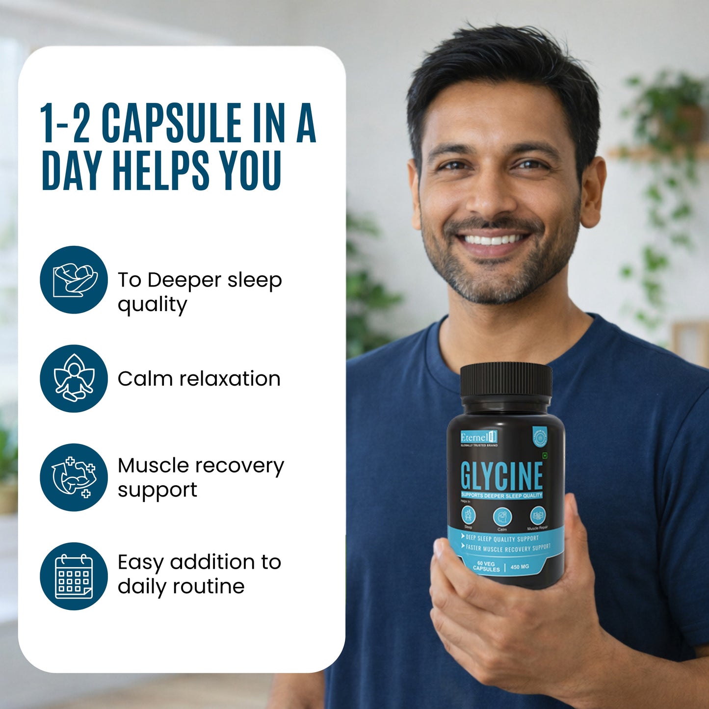 Glycine Capsules 450 mg – Sleep & Recovery Support