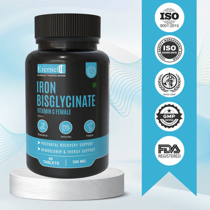 Iron Bisglycinate (Female) 300 mg – Women’s Iron Support