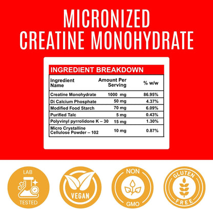 Creatine Monohydrate Powder - 300 g Strength & Performance Boost