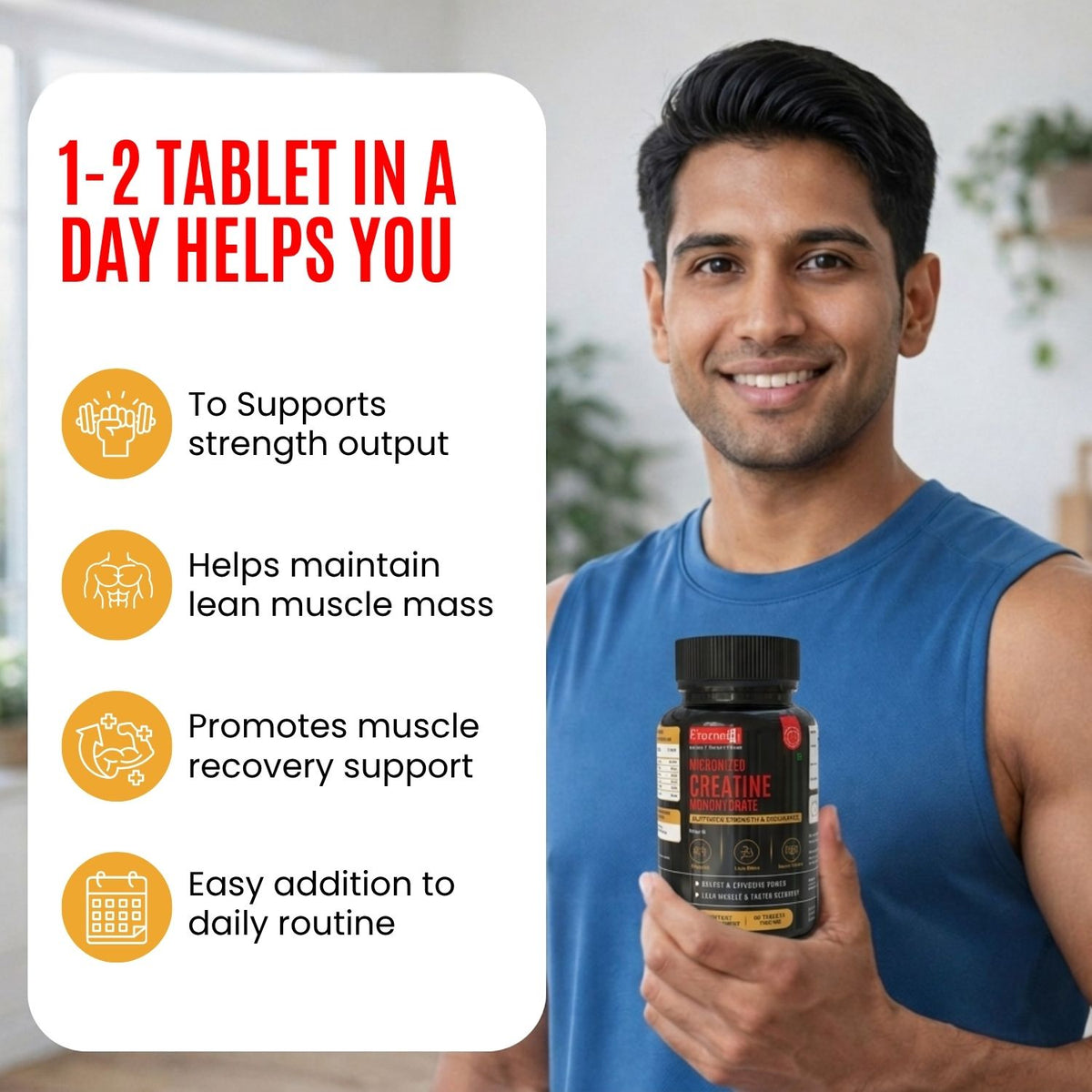 Creatine Monohydrate Powder - 300 g Strength & Performance Boost