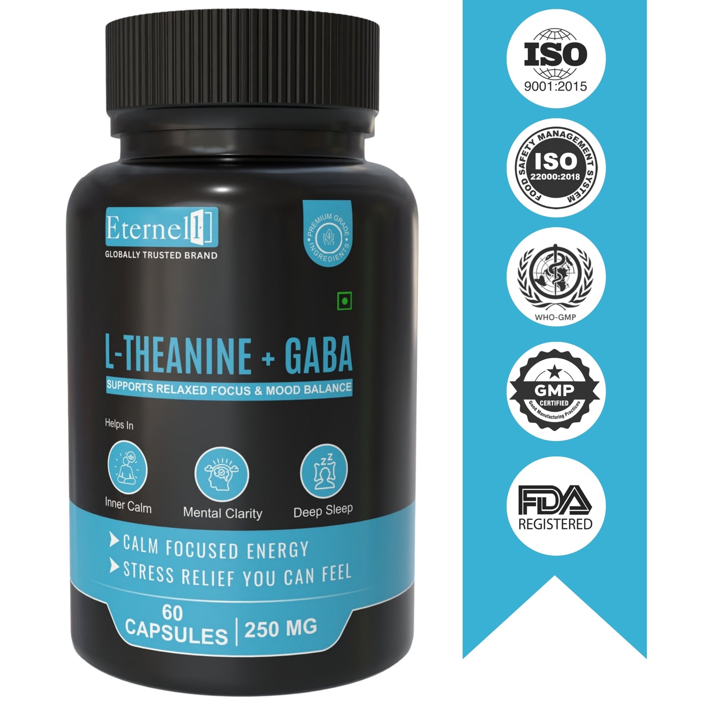 L-Theanine + GABA - 250 mg – Calm Mind & Stress Relief