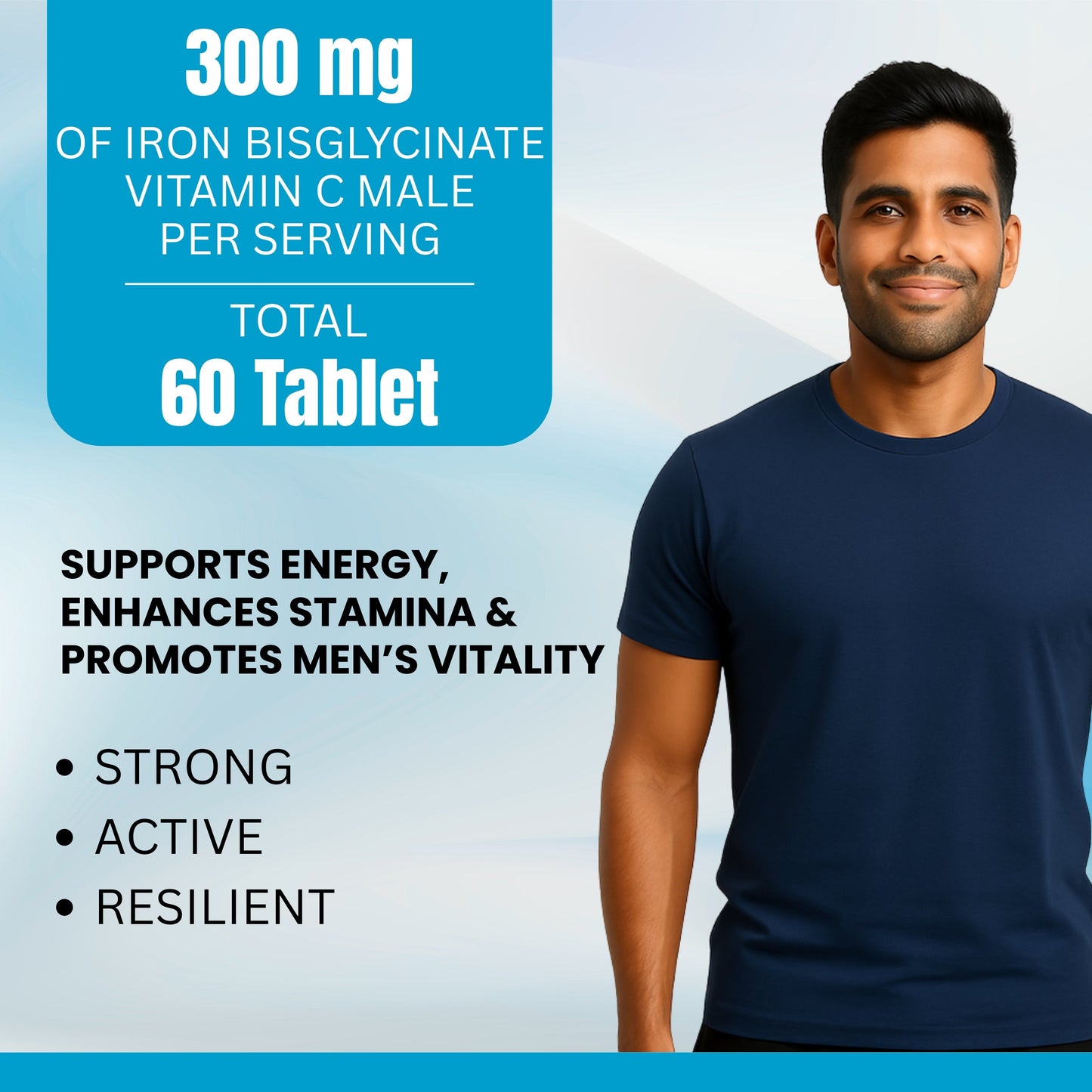 Iron Bisglycinate Vitamin C male Tablet - 300mg
