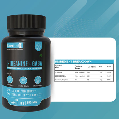L-Theanine + GABA - 250 mg – Calm Mind & Stress Relief
