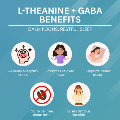 L-Theanine + GABA - 250 mg – Calm Mind & Stress Relief