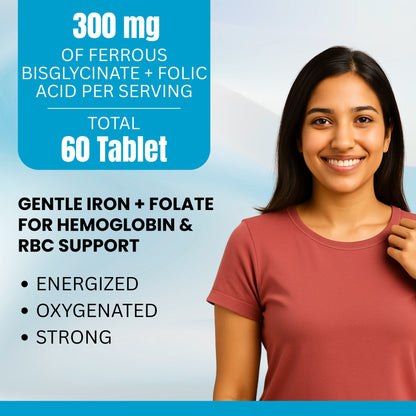 Ferrous bisglycinate + Folic acid Table - 300mg Supplement