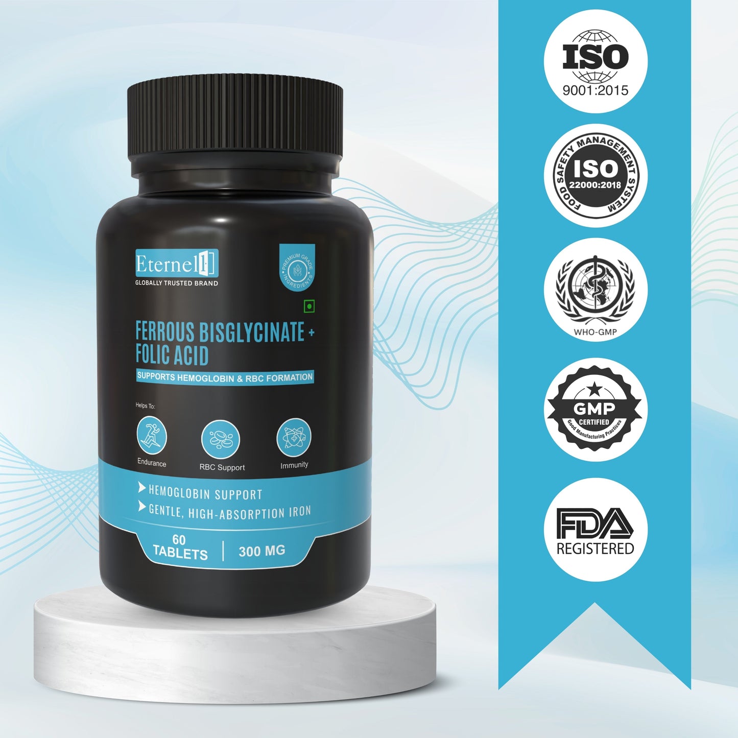Ferrous bisglycinate + Folic acid Table - 300mg Supplement