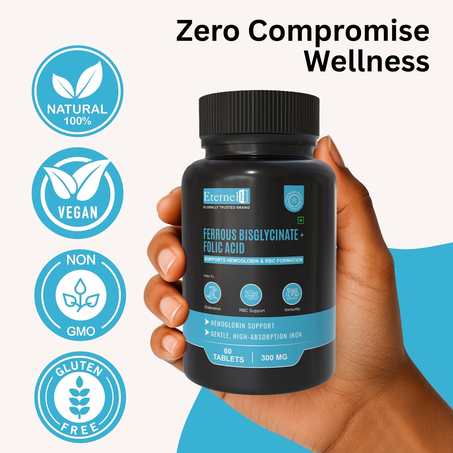 Ferrous bisglycinate + Folic acid Table - 300mg Supplement