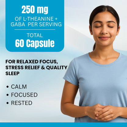 L-Theanine + GABA - 250 mg – Calm Mind & Stress Relief