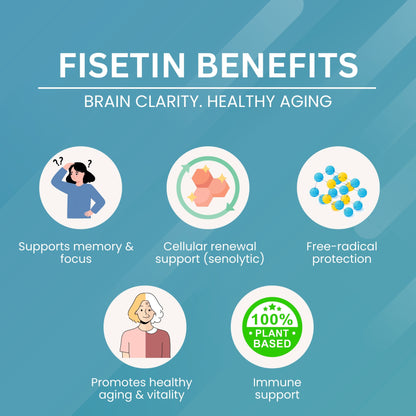 Fisetin (Strawberry Extract) 100 mg  – Anti-Aging & Cellular Health