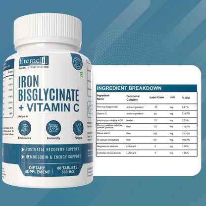 Iron Bisglycinate (Female) 300 mg – Women’s Iron Support