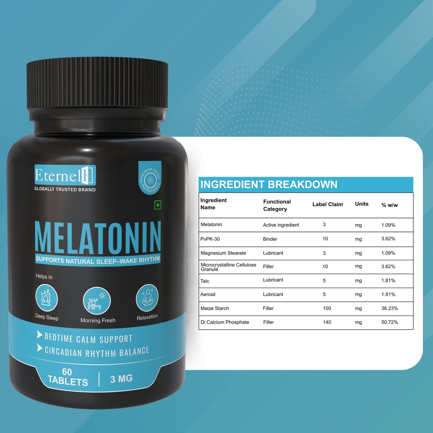 Melatonin 3 mg – Deep Sleep & Recovery Support