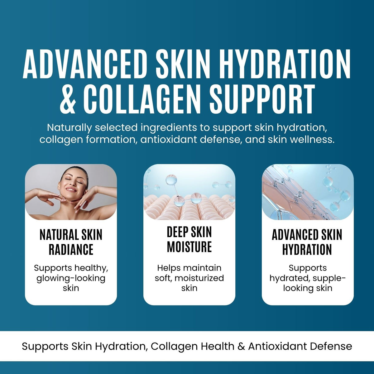 Hyaluronic Acid + Vitamin C - 500 mg Skin Hydration & Glow Support