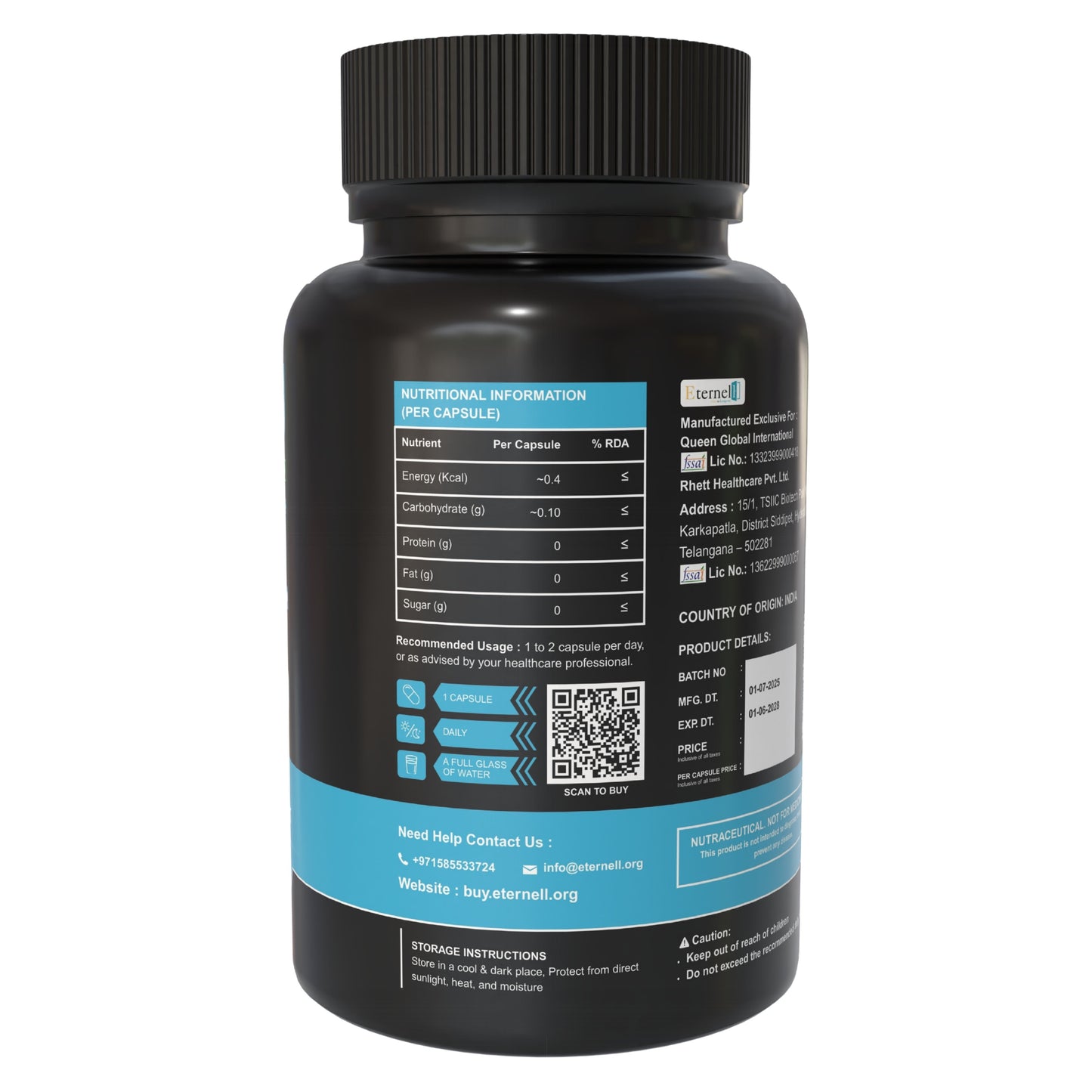 Hyaluronic Acid + Vitamin C - 500 mg Skin Hydration & Glow Support