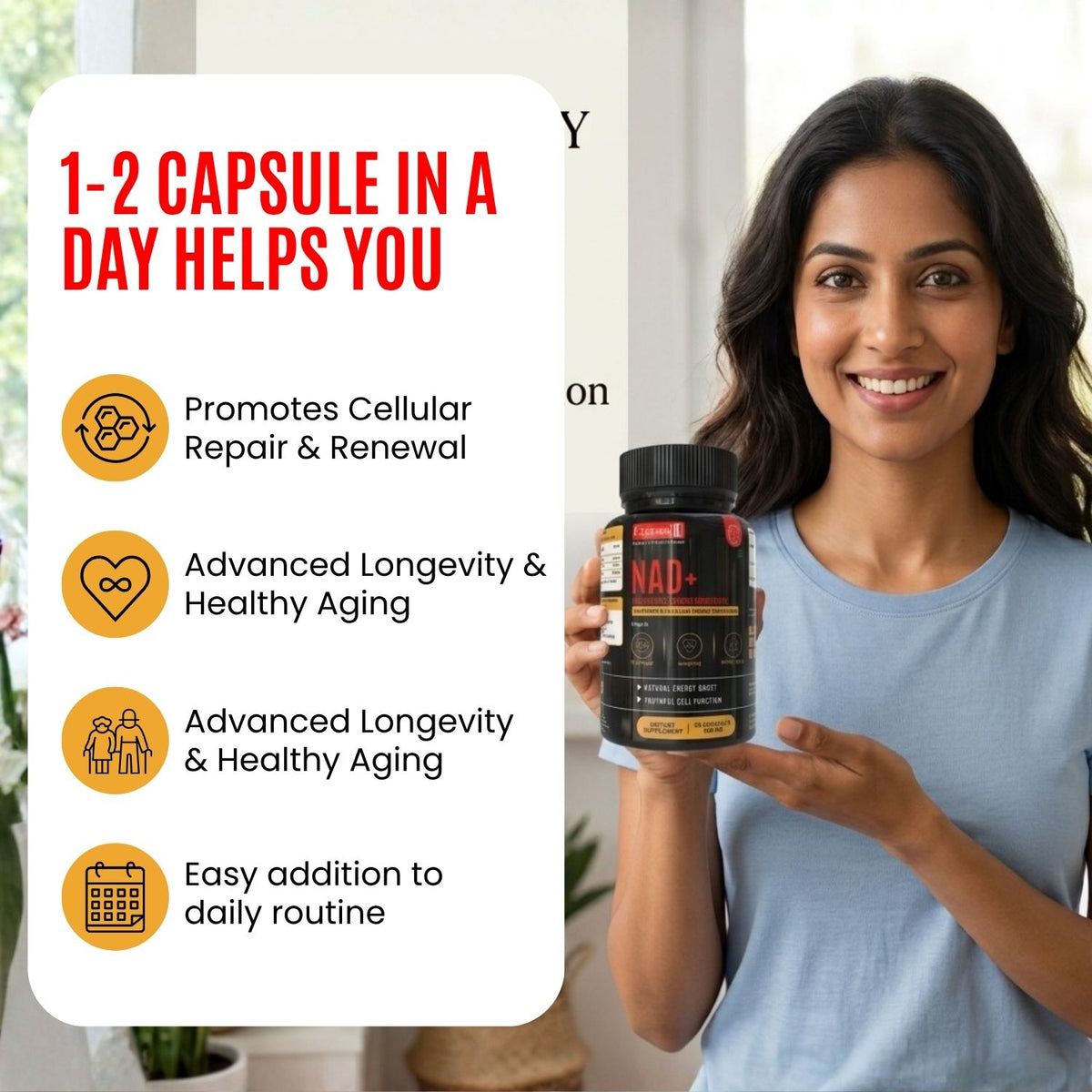 NAD+ Capsules 500 mg – Cellular Energy & Longevity