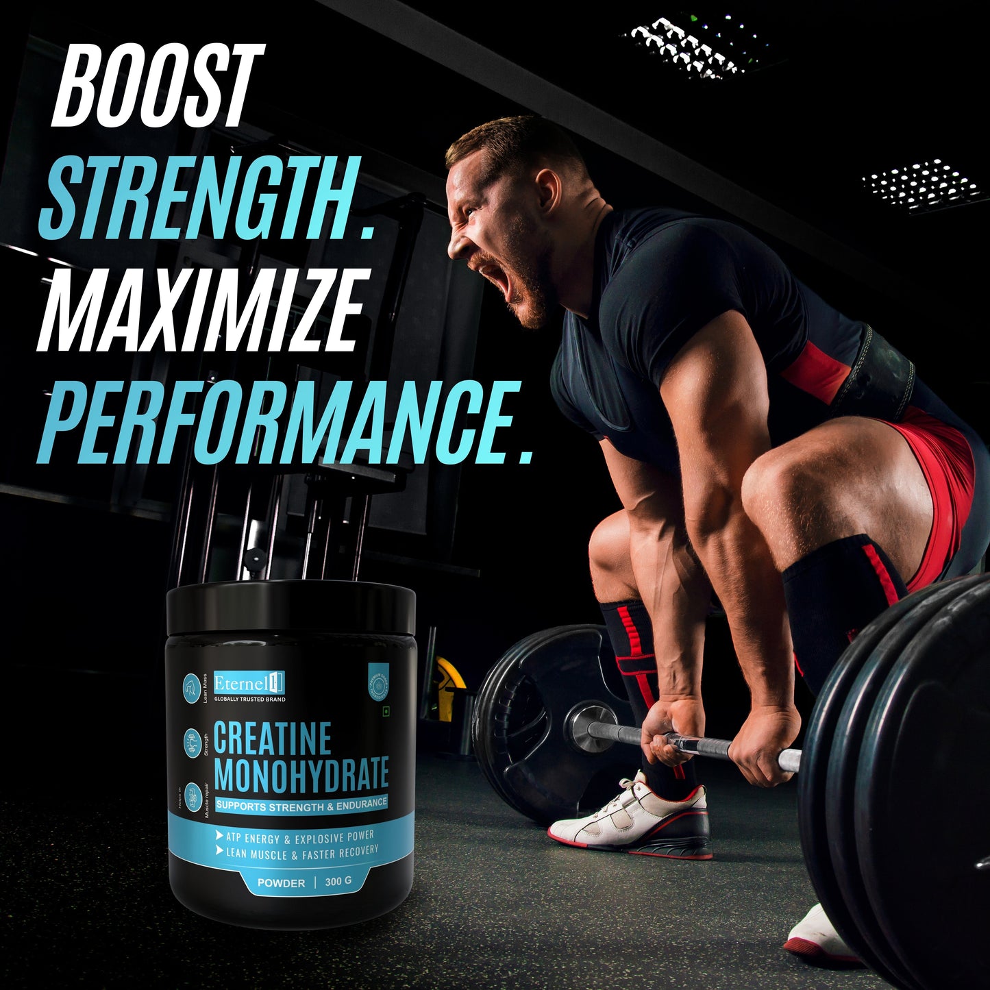 Creatine Monohydrate Powder - 300 g Strength & Performance Boost