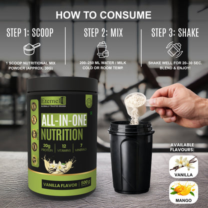 All In One Nutritional Shake Powder(Vanilla) - 500 g