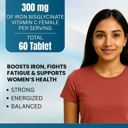 Iron Bisglycinate (Female) 300 mg – Women’s Iron Support