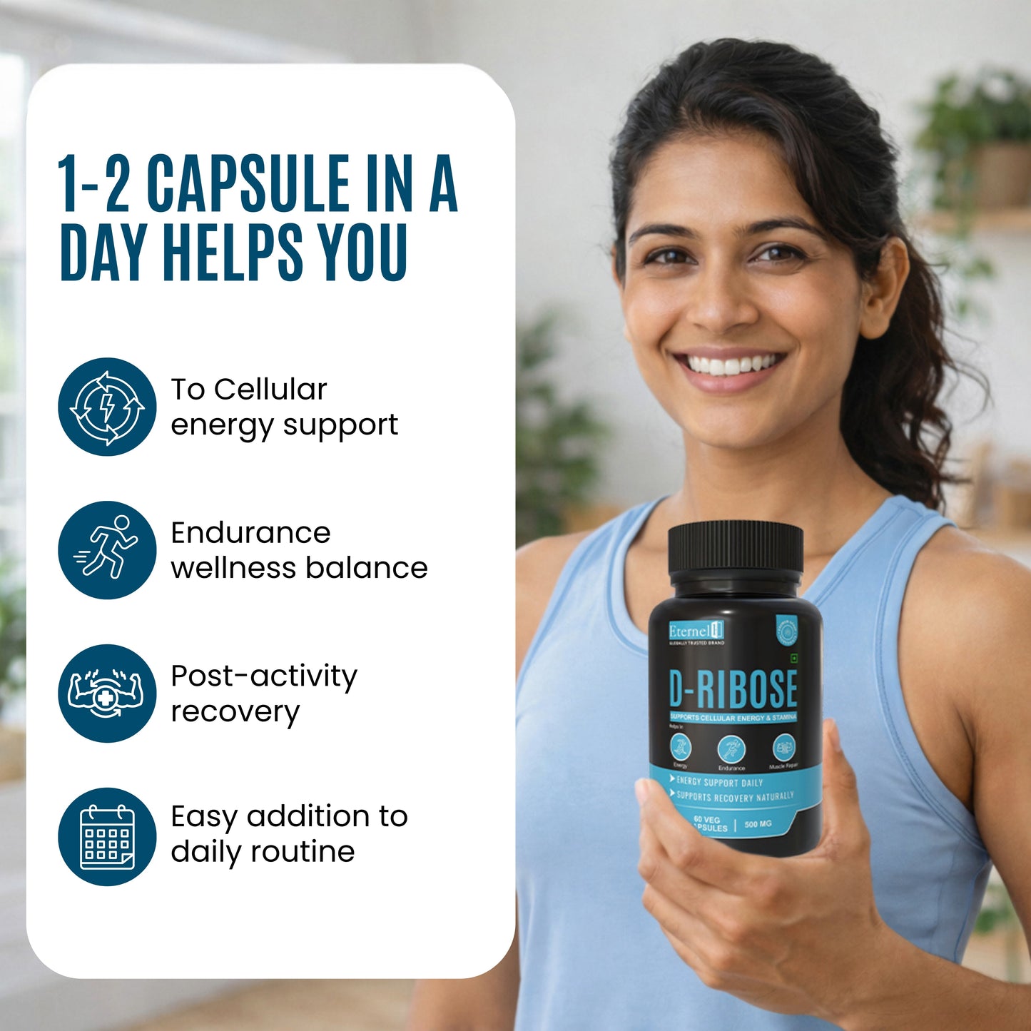 D-Ribose Capsules  500 mg – Cellular Energy & Recovery Support