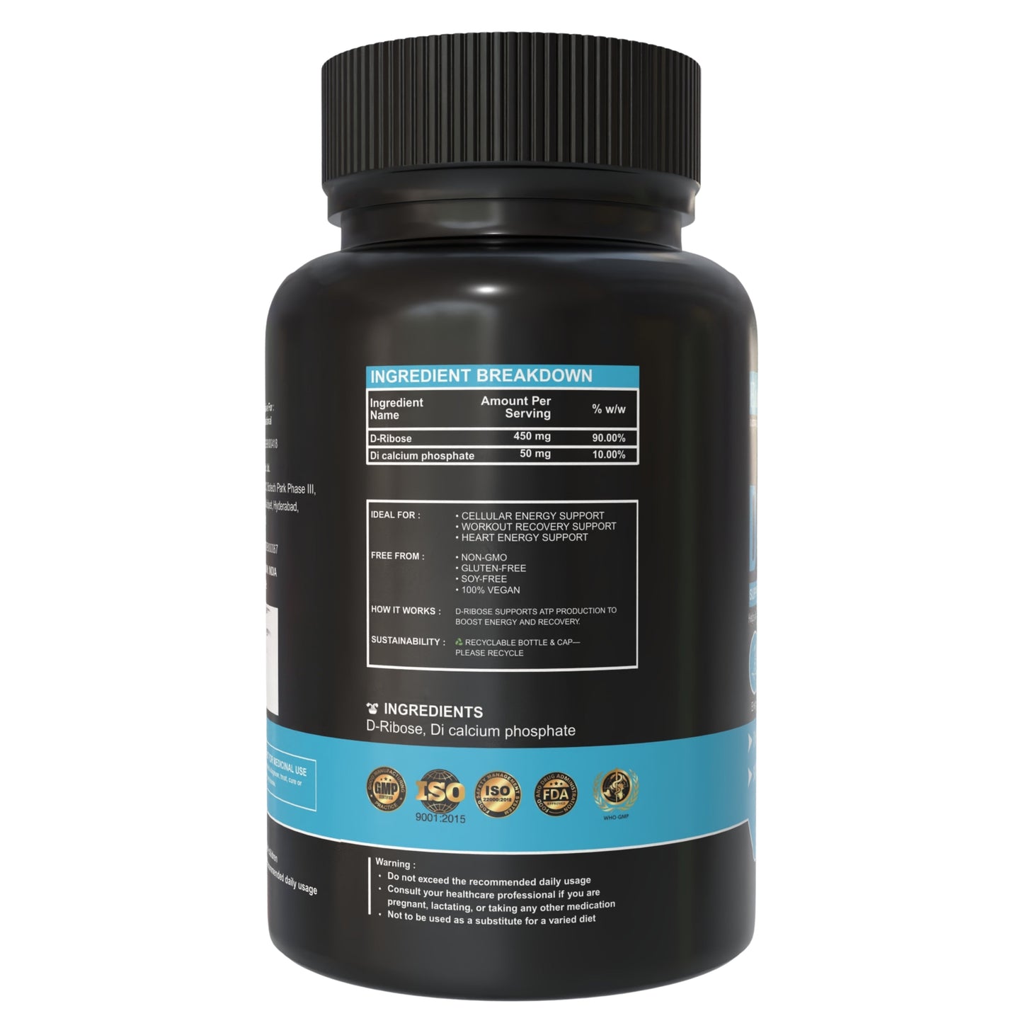 D-Ribose Capsules  500 mg – Cellular Energy & Recovery Support