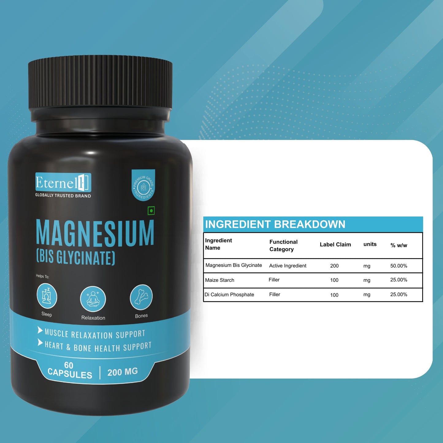 Magnesium Bis Glycinate - 200 mg