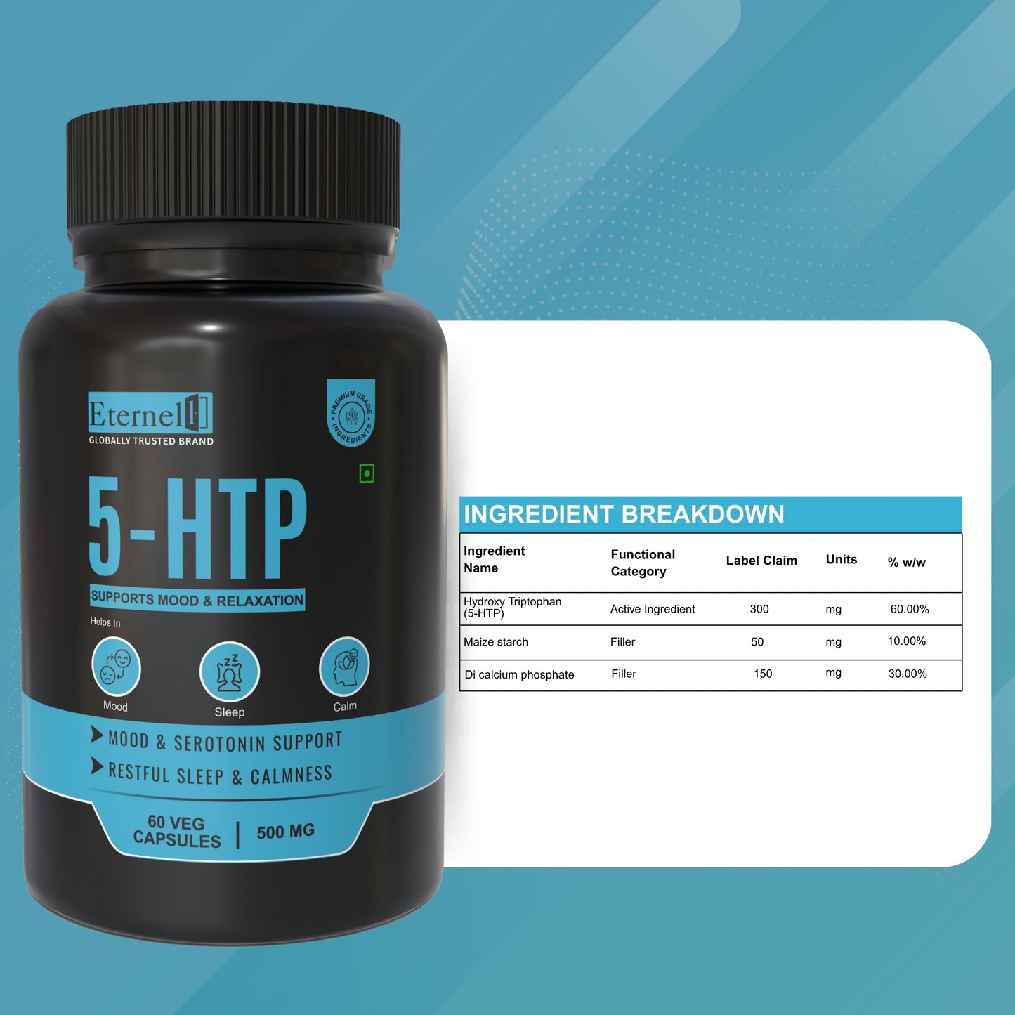 5-HTP (Hydroxy Triptophan) Capsule - 500mg