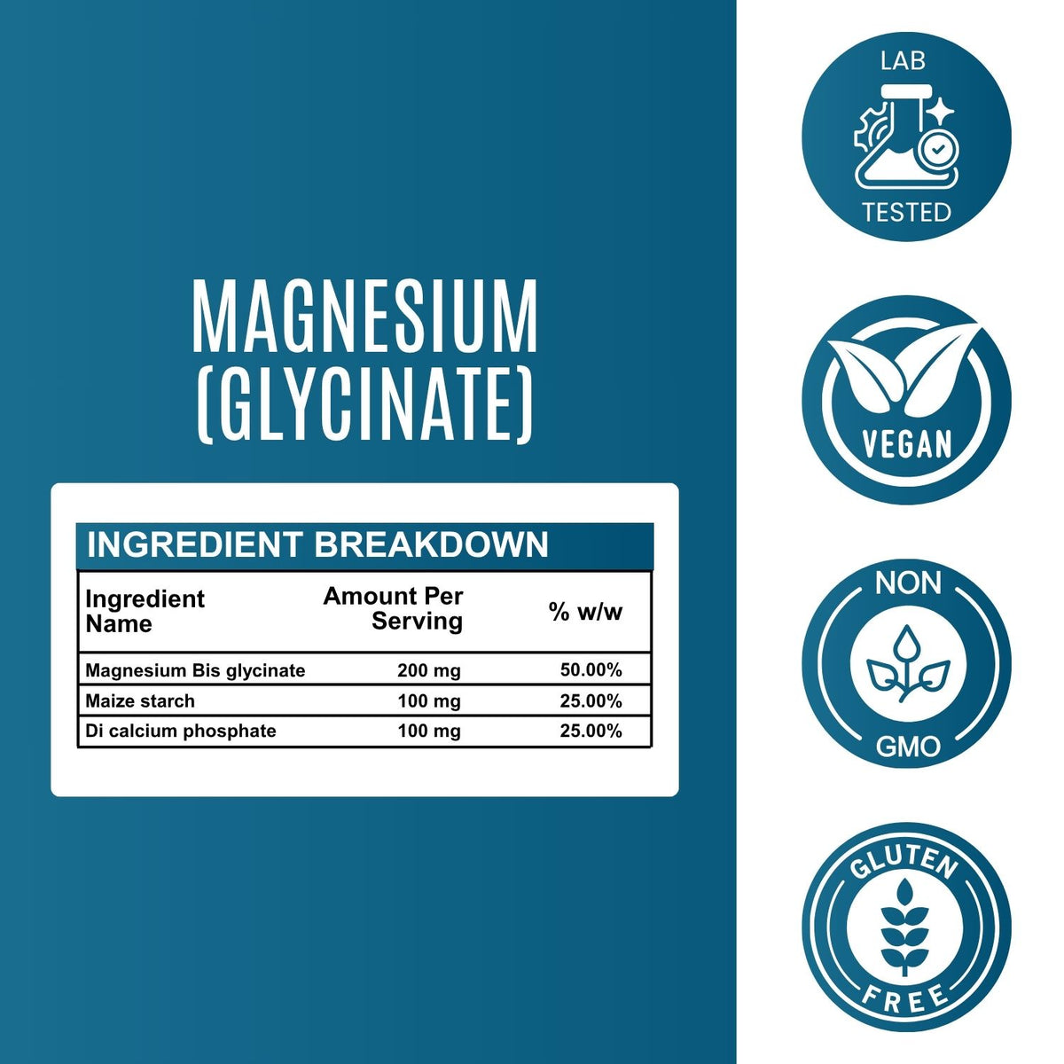 Magnesium Bis Glycinate - 200 mg