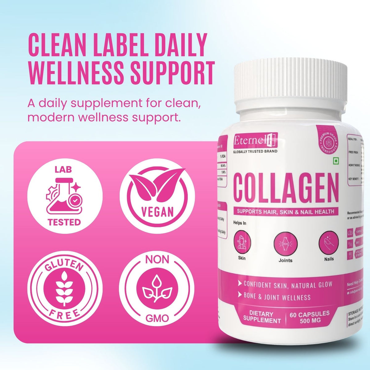 Collagen 500 mg – Skin, Hair & Anti-Aging Support