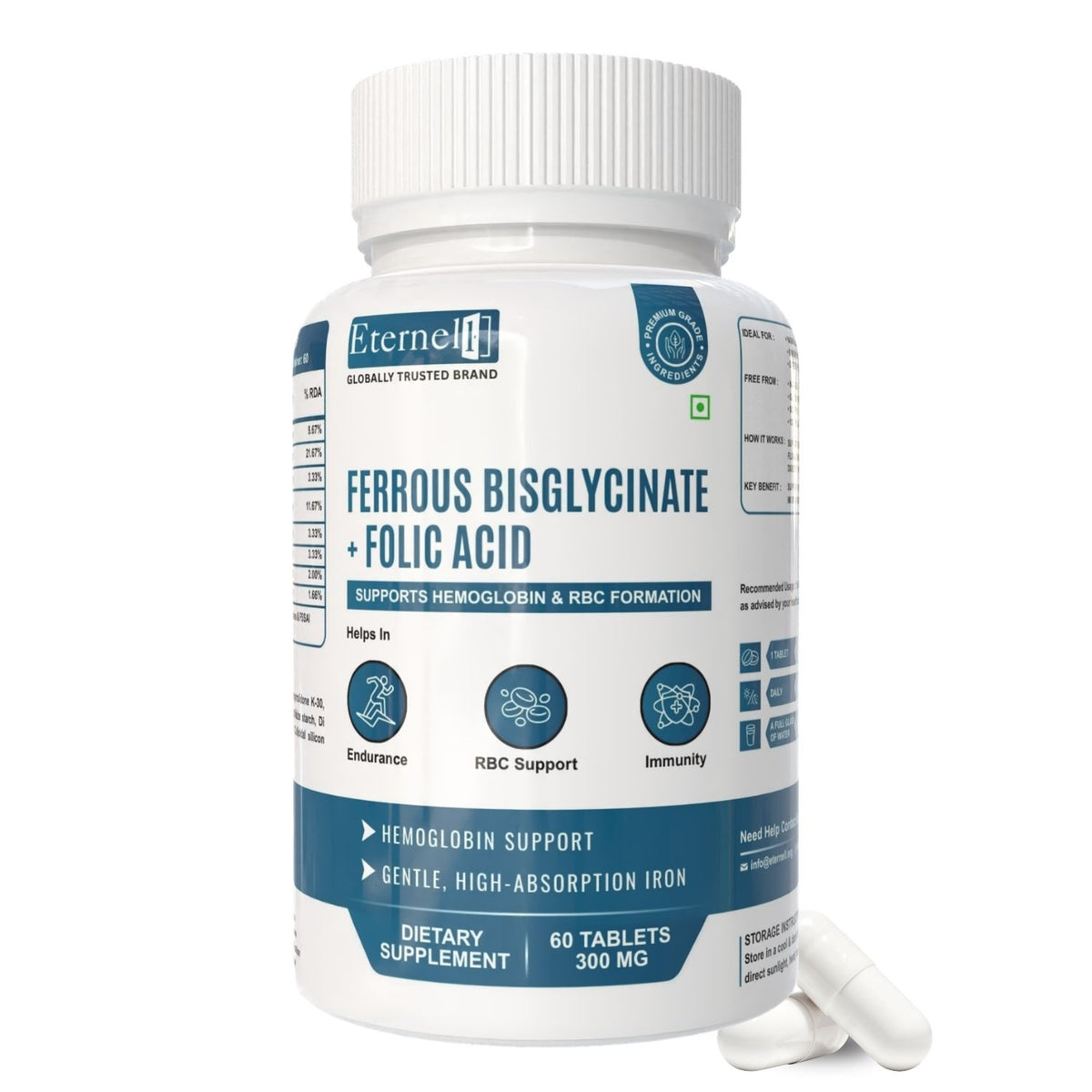 Ferrous bisglycinate + Folic acid Table - 300mg Supplement