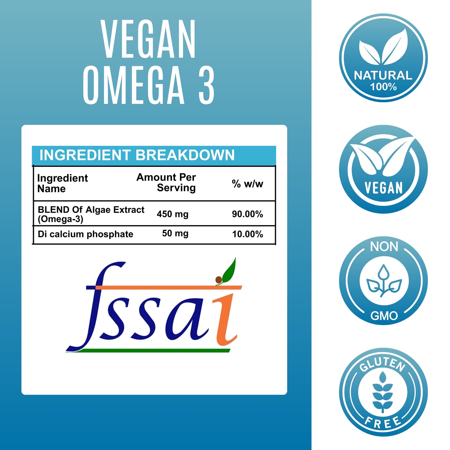 Vegan Omega-3 Veg Capsules 500 mg – Plant-Based Heart Support