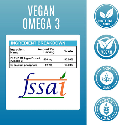 Vegan Omega-3 Veg Capsules 500 mg – Plant-Based Heart Support