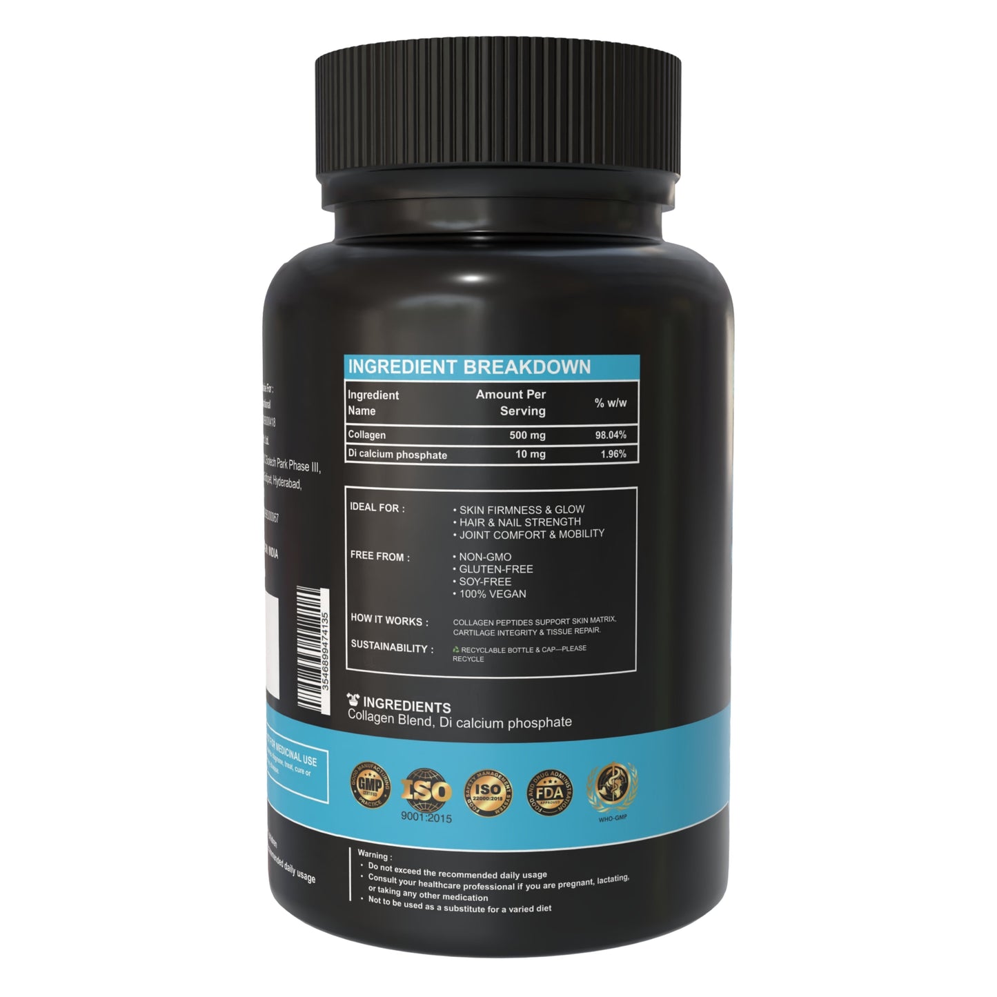 Collagen 500 mg – Skin, Hair & Anti-Aging Support