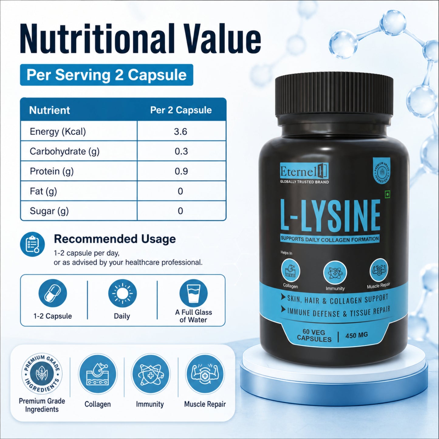 L-LYSINE - 500mg Capsules