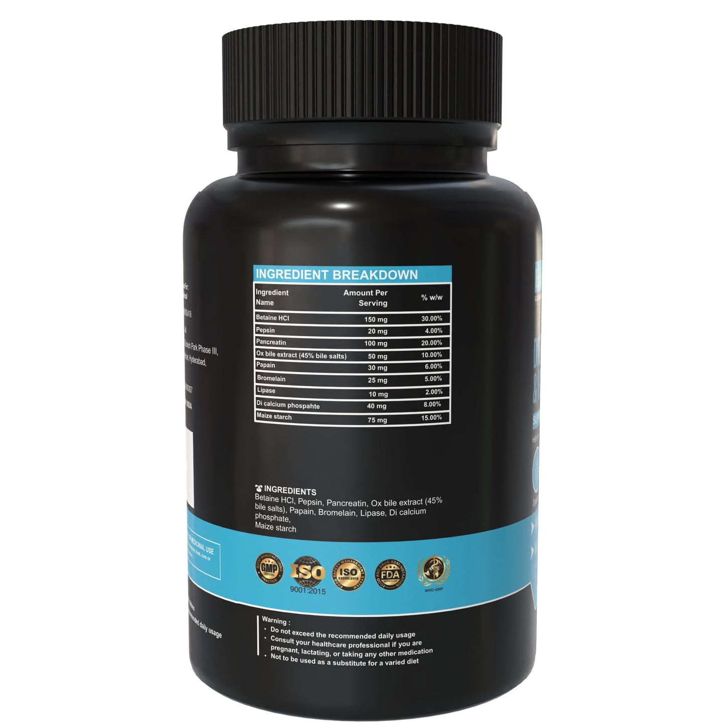 Digestive Enzymes with HCl & Ox Bile – Gut & Digestion Support