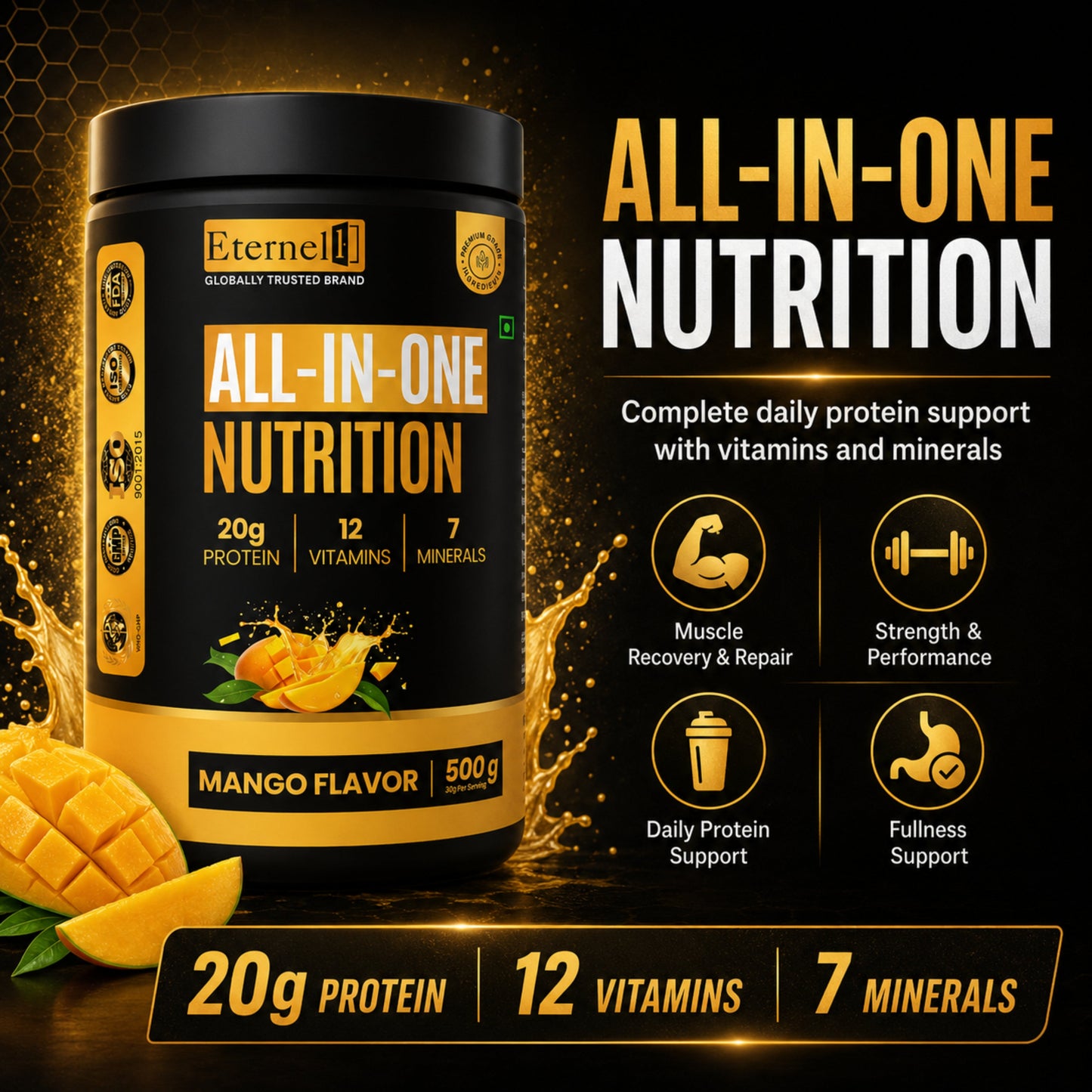 All In One Nutritional Shake Powder(Mango) - 500 g
