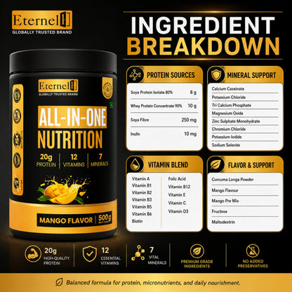 All In One Nutritional Shake Powder(Mango) - 500 g