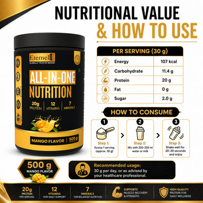 All In One Nutritional Shake Powder(Mango) - 500 g