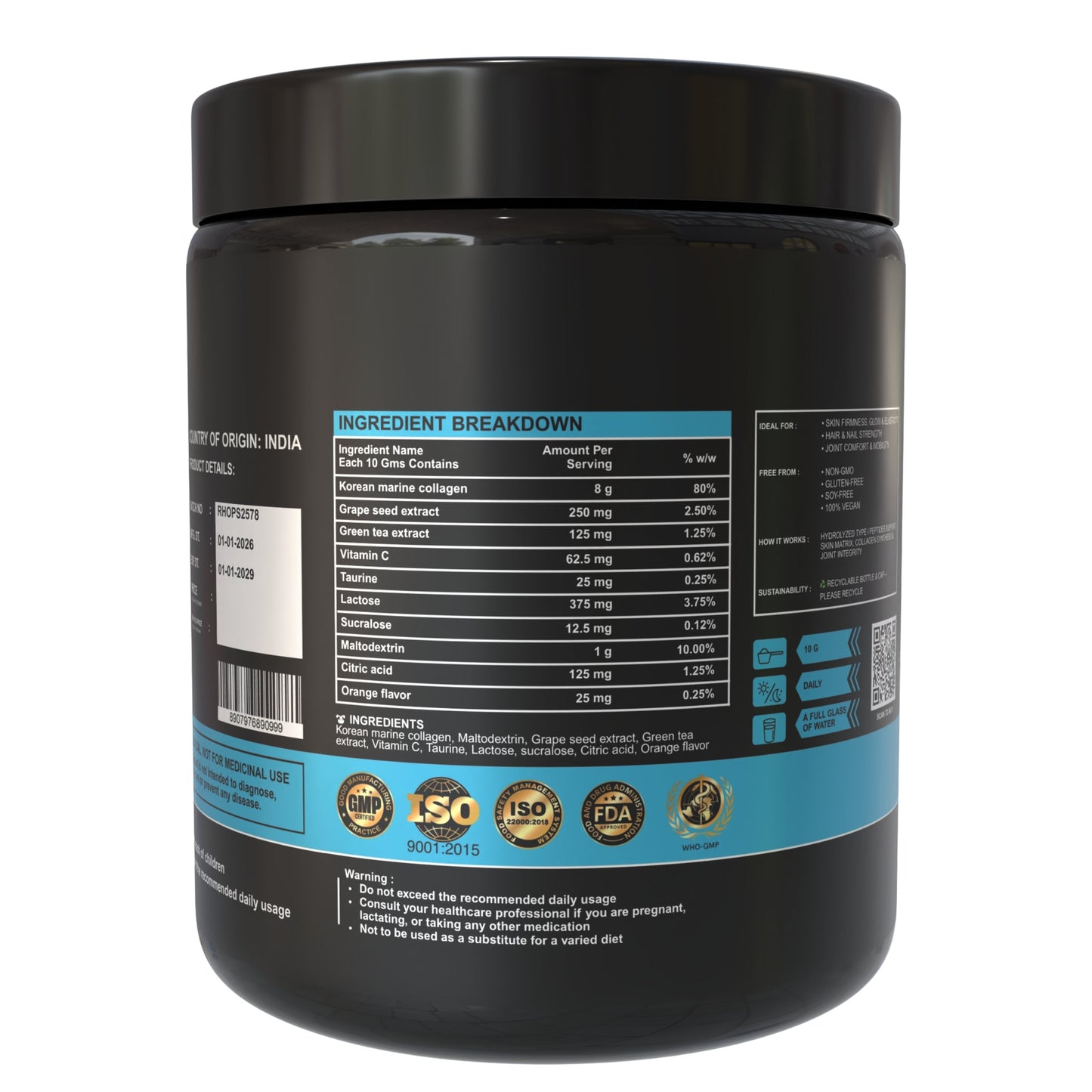 Korean Marine Collagen Powder 200 g - Skin, Hair & Anti-Aging Support