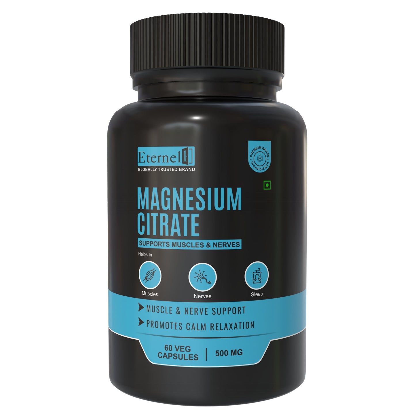 Magnesium Citrate Capsules 500 mg– Absorption & Digestive Support