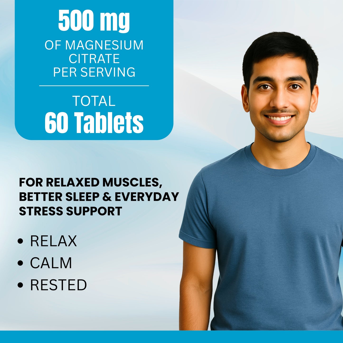 Magnesium Citrate Capsules 500 mg– Absorption & Digestive Support