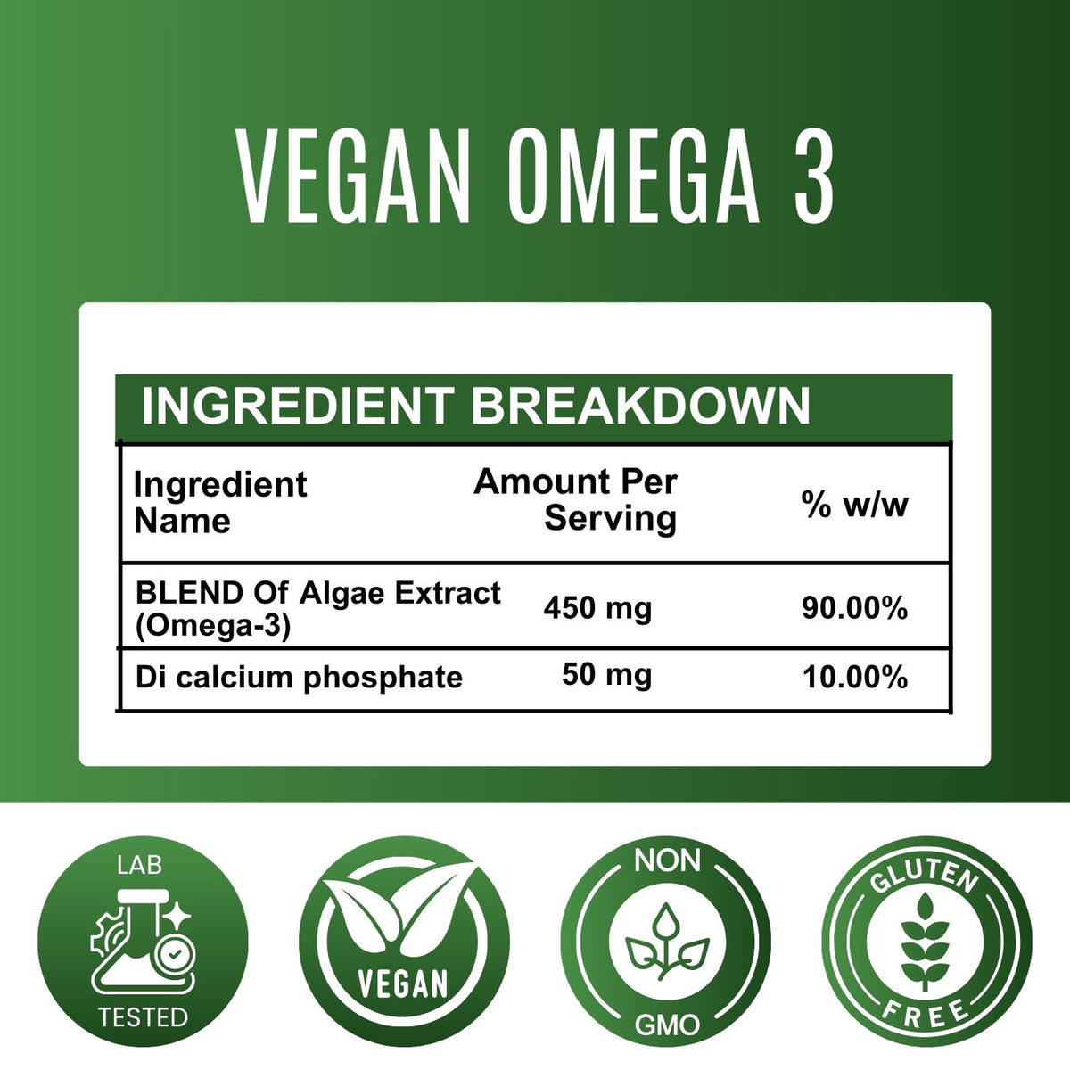 Vegan Omega-3 Veg Capsules 500 mg – Plant-Based Heart Support