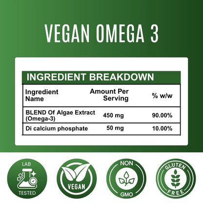 Vegan Omega-3 Veg Capsules 500 mg – Plant-Based Heart Support