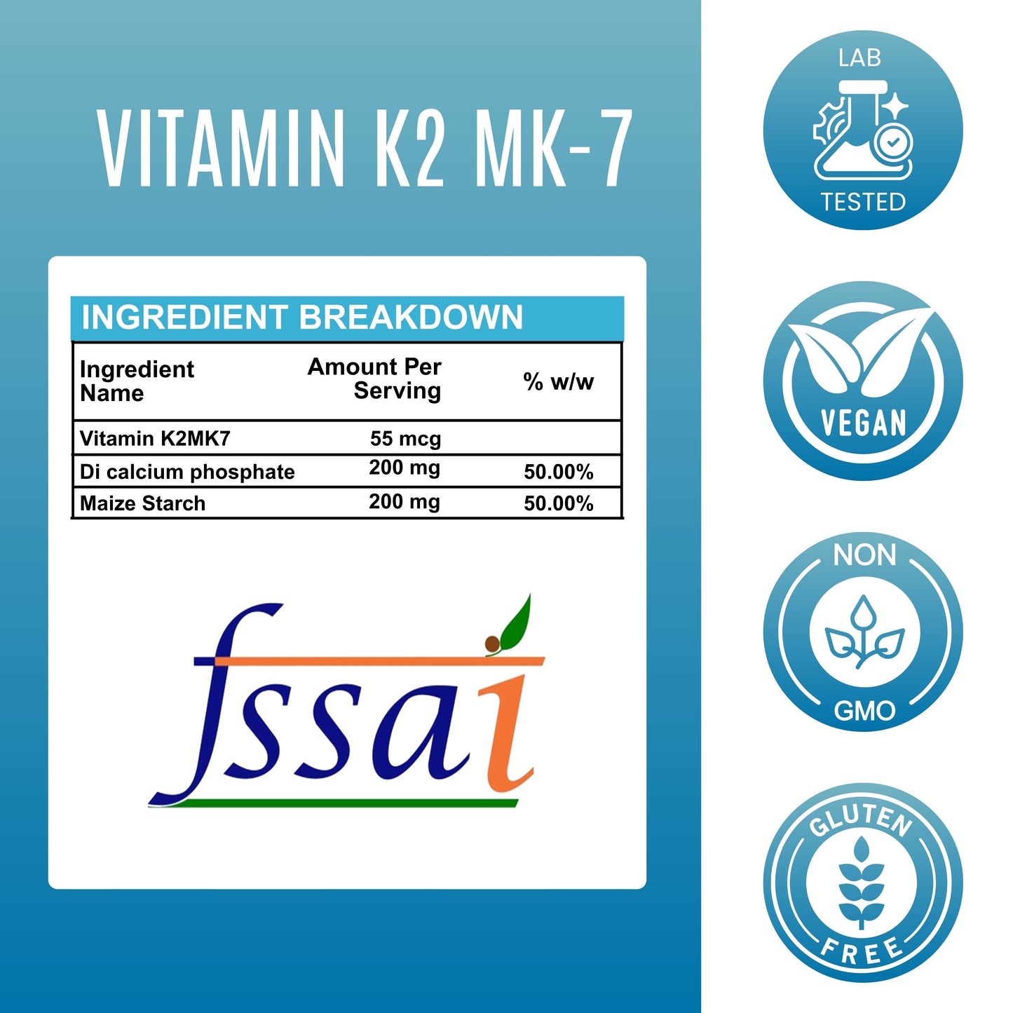 VITAMIN K2 MK-7 - 55 mcg