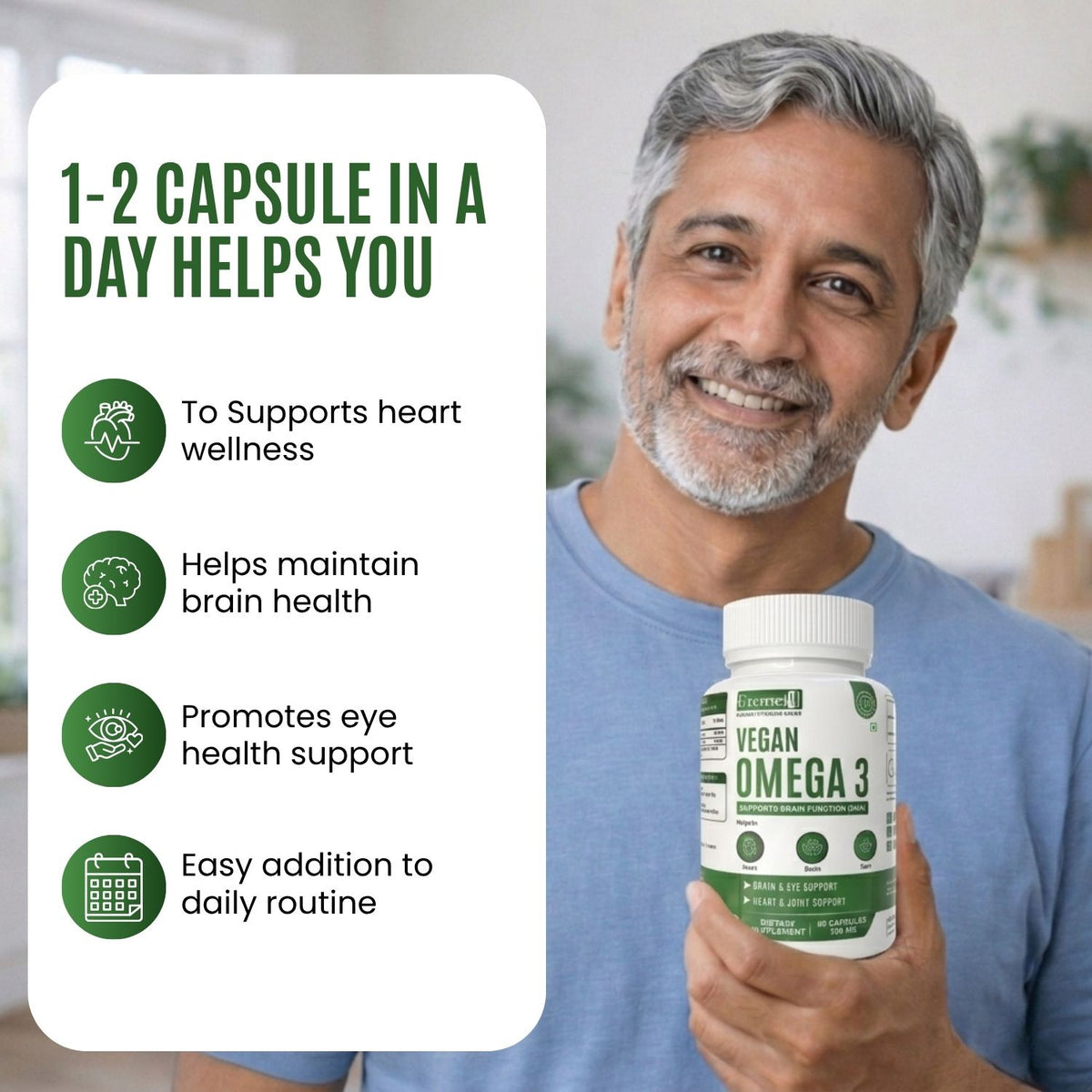 Vegan Omega-3 Veg Capsules 500 mg – Plant-Based Heart Support